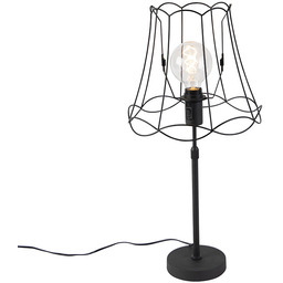 Lampa stołowa czarna z kloszem Granny 30 cm