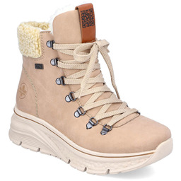 Wodoodporne botki śniegowce damskie ocieplane beżowe Rieker 48034-20