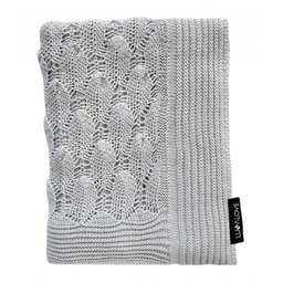 LullaLove, Ażurowy kocyk dla dzieci, Boho, Szary, 80x100