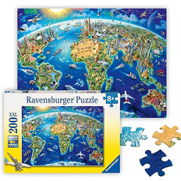 Ravensburger World Landmarks Map 200 Piece Jigsaw Puzzle