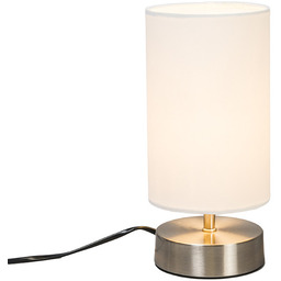 Nowoczesna lampa stołowa biała okrągła 12 cm -