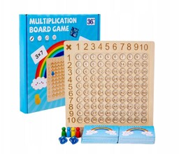 Tabliczka Mnożenia, Gra Drewniana, Montessori