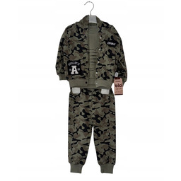 komplet dla chłopca, dziecięcy, moro, bluza, spodnie, bluzka,