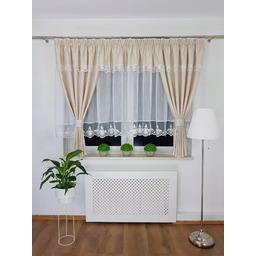 Firana Zestaw Okienny Z Zasłonami Firanka Gotowa