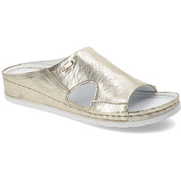 Armodo Złote Klapki Wygodne Obuwie Damskie