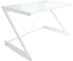Biurko z-line computer desk (stelaż biały, blat szklany