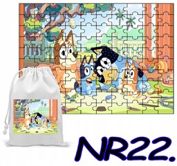 PUZZLE 96 EL. UKŁADANKA PREZENT NIEBIESKI PIESEK +