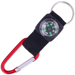 Karabińczyk z kompasem Martinez Albainox Red Aluminium (09896-RD)