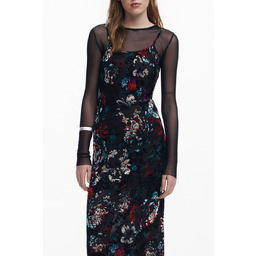 DŁUGA CZARNA SUKIENKA DAMSKA DESIGUAL