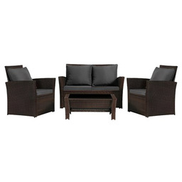 Meble ogrodowe z technorattanu sofa, stół, fotele zestaw