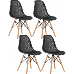 Zestaw 4x Krzesło Krzesła Milano Ażur Czarne