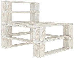 Elior Biała sofa ogrodowa z palet drewnianych -