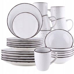 Komplet Obiadowy Serwis Kawowy Talerze Kubki 24 El.