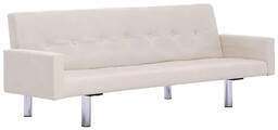 Elior Rozkładana sofa Nesma z podłokietnikami - kremowa