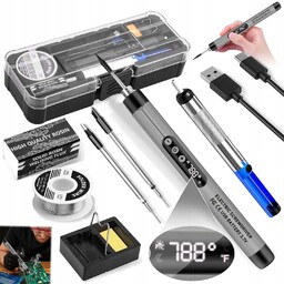 Lutownica Bezprzewodowa Akumulatorowa 420°C Do Elektroniki Zestaw