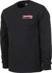 t-shirt męski THRASHER EMBROIDERED OUTLINED LS Black