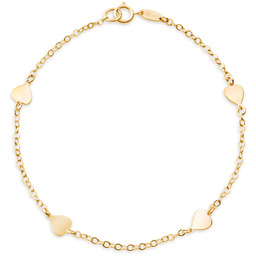 Złota Bransoletka 333 z Serduszkami Grawer