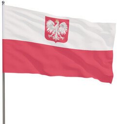Flaga Polski 90 x 150 cm z godłem