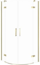 CERSANIT Kabina prysznicowa półokrągła JOTA 80x80 złota, szkło