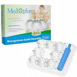 Bańki Bezogniowe Lekarskie Szklane 8 Szt + Pompka