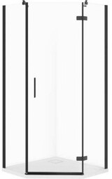 CERSANIT Kabina prysznicowa pięciokątna JOTA prawa czarna 80x80