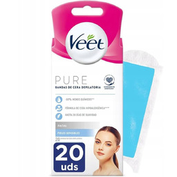 VEET Pure PLASTRY DO DEPILACJI TWARZY 20 szt