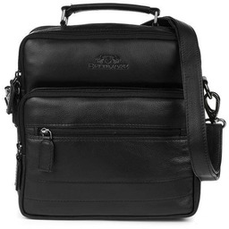 Czarna Beltimore Torba męska Skórzana listonoszka dwukomorowa Q67
