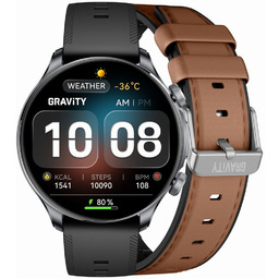 SMARTWATCH MĘSKI GRAVITY GT35-1 - AMOLED, DODATKOWY PASEK