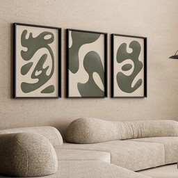 Pakamera Zestaw trzech plakatów green abstract