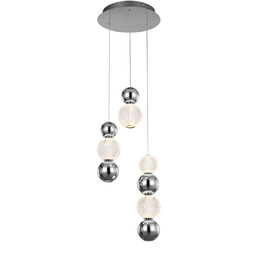 Italux Oter PND-83728-21W-3K-CH lampa wisząca stop metali klosz