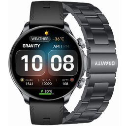 SMARTWATCH MĘSKI GRAVITY GT35-2- AMOLED, DODATKOWY PASEK (sg049b)