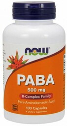 NOW FOODS PABA - Kwas Para-Aminobenzoesowy 500 mg