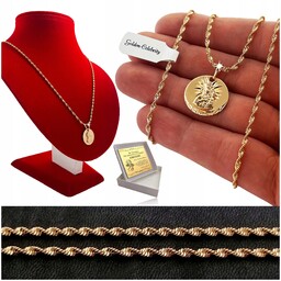 Złoty Łańcuszek Medalika Matka Boska Częstochowska Na Komunię,