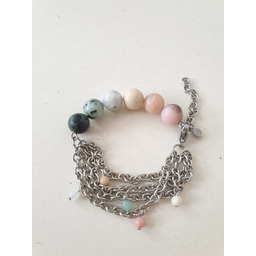 Pakamera Bransoletka KULKI łańcuszki, opal, kamień słoneczny, kamień