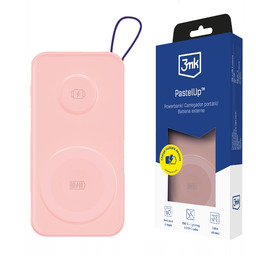 Różowy Powerbank 3mk PastelUp 10,000mAh Qi 22.5W Kabel
