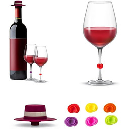 Avilia Zestaw silikonowych zakrętek do butelki wina lub