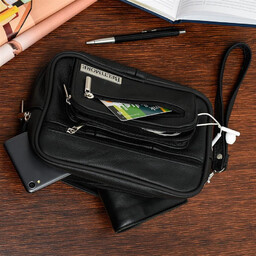 Męska SASZETKA do ręki POLSKA SKÓRA skórzana Beltimore