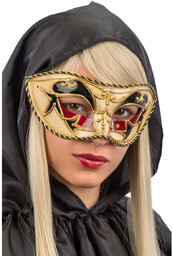 Maska karnawałowa czerwono-czarna