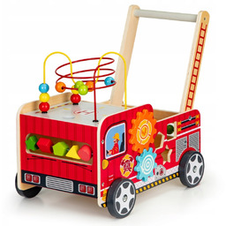 Drewniany Pchacz Edukacyjny Straż Pożarna Sorter Klocki Labirynt