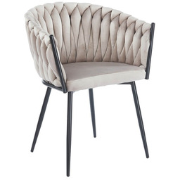 Krzesło DC-7077 Welur Ciemny beż #7 Czarne nogi