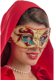 Maska karnawałowa czerwono-niebieska