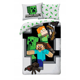 Pościel Bawełniana 140 X 200 CM Minecraft Steve