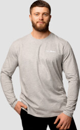 GymBeam Męska koszulka Basic z długim rękawem Grey
