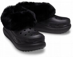 Damskie Ocieplane Klapki Buty Chodaki Crocs Furever Crush