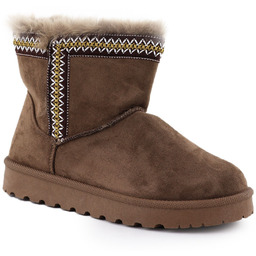 Botki damskie śniegowce zamszowe brązowe Potocki 06303