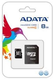 ADATA Karta pamięci MicroSDHC 8GB + adapter (AUSDH8GCL2-RA1