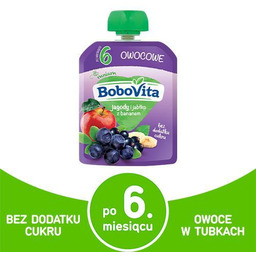 BoboVita Mus jagody, jabłka, banan - 80g KRÓTKA