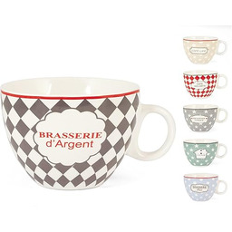 4 kubki jumbo nowa porcelana kostna wystrój brasseri