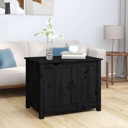 vidaXL Stolik kawowy, czarny, 71x49x55 cm, lite drewno