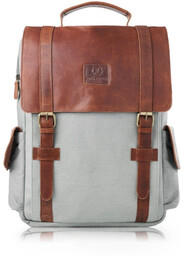 Plecak miejski vintage PAOLO PERUZZI SI-01-BU j. szary